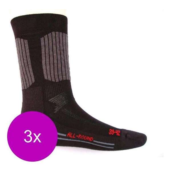 Stapp Unisex Allround Sok Zwart - Sokken - 3 x 43-46