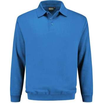 Indushirt polosweater biologisch katoen korenblauw 3XL