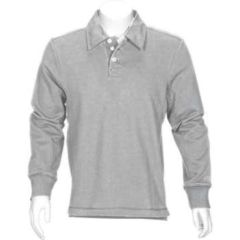 T'RIFFIC® SOLID Polosweater Brushed inside 80/20% katoen/polyester Grijs melee size S