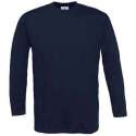 B & C Veiligheidskleding T-shirt navyblauw Exact 190LSL L   langemouwen