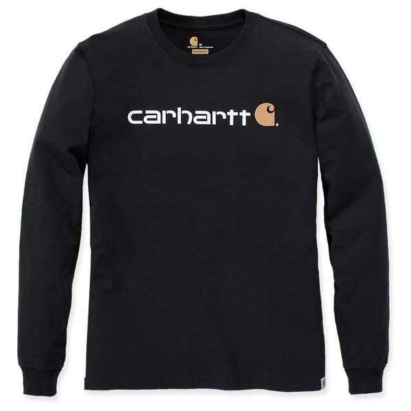 Carhartt 104107 Core Logo Longsleeve T-Shirt - Relaxed Fit - Black - XL