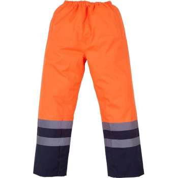 Reflecterende broek, waterdicht, S t/m 3XL XL Marineblauw/Oranje