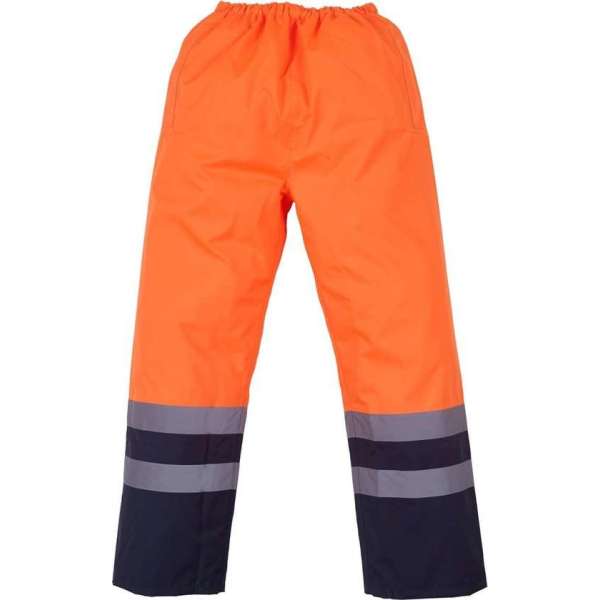 Reflecterende broek, waterdicht, S t/m 3XL XL Marineblauw/Oranje