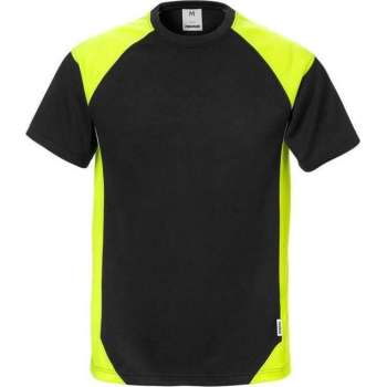 Fristads t-shirt 122396 zwart/fluorgeel