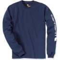 Carhartt EK231 Signature Sleeve Logo Longsleeve T-Shirt - Relaxed Fit - Navy - S