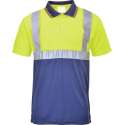 Poloshirt Geel blauw met reflectiestrepen maat M