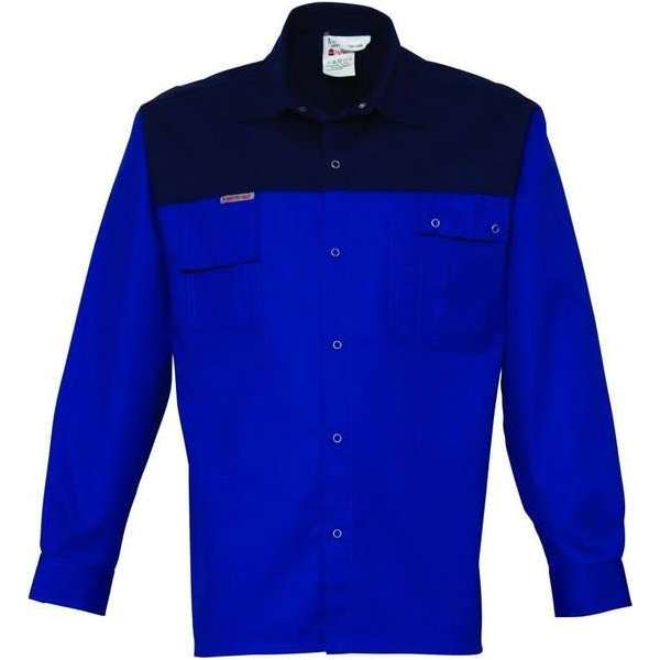 Havep 1569 Hemd lange mouw Korenblauw/Marine maat M