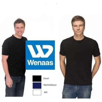 Wenaas - Dubbelpak T-shirt heren slim fit - gekamde katoen met 8% elastaan 200 gr/m2 - (MALAGA) 35031 Marine