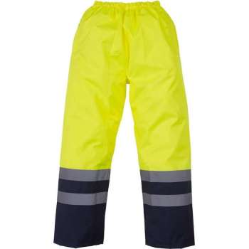 Reflecterende broek, waterdicht, S t/m 3XL XL Geel/Donkerblauw