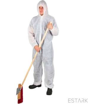 ESTARK Wegwerp Overall Wit - Witte Wegwerpoverall - Overal - Wit pak - Coverall - Wit - One size - 1 Stuk