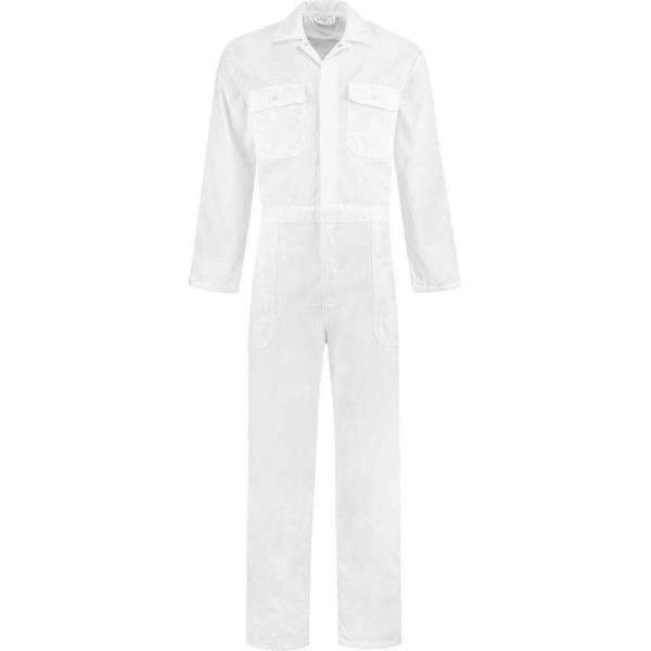 EM Workwear kinderoverall pol/kat Wit met verdekte ritssluiting maat 86