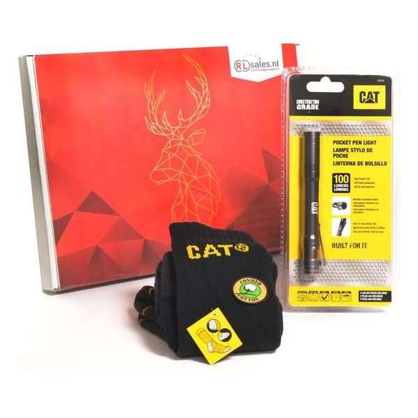 CAT Cadeaubox   -  Caterpillar LED zaklamp en Sokken