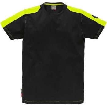 Fristads t-shirt 111261 stretch zwart/fluorgeel