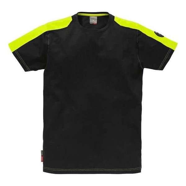 Fristads t-shirt 111261 stretch zwart/fluorgeel