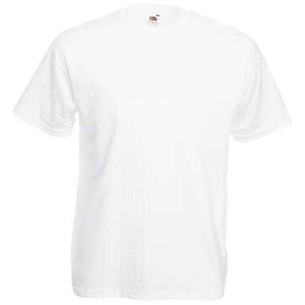 5 witte Fruit of the Loom t-shirts maat 3XL