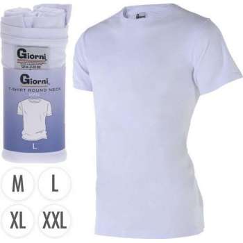 Wit heren t-shirt met ronde hals (Maat XXL)