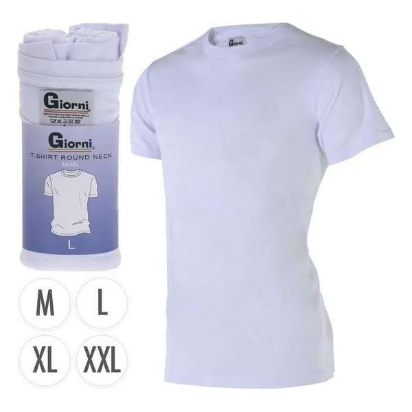 Wit heren t-shirt met ronde hals (Maat XXL)