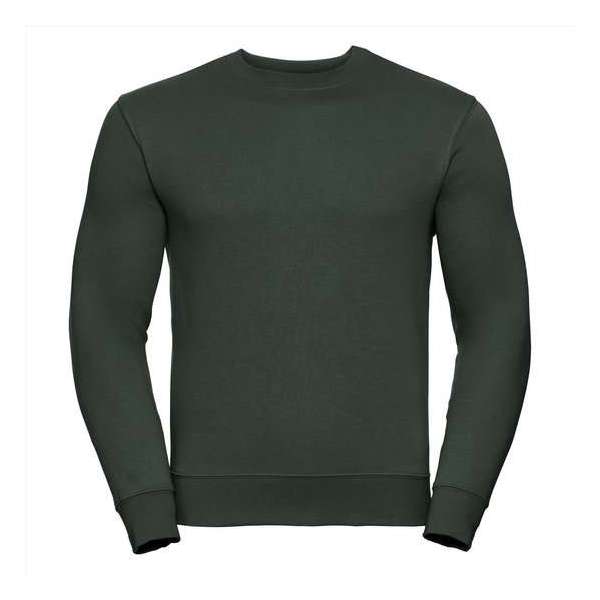 Russell Heren Sweatshirt Donkergroen Ronde Hals Regular Fit