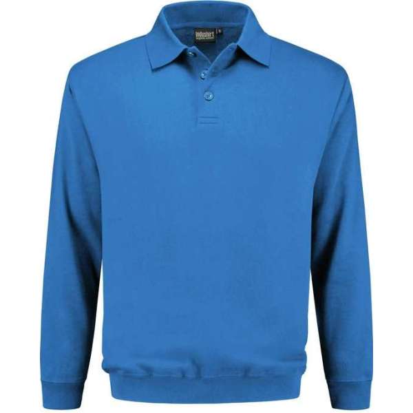 Indushirt polosweater biologisch katoen korenblauw XL