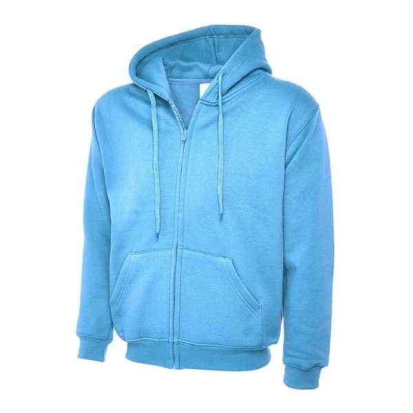 Uneek UC504 Sweater met rits Classic Hooded Zwart XXL