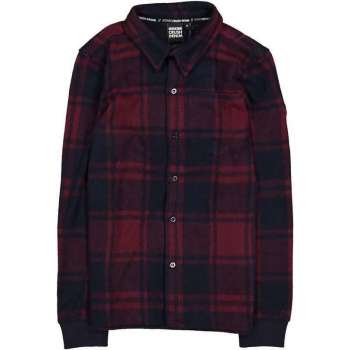 Crush denim stevig zacht rood geruit flannel jongens overhemd - Maat 140