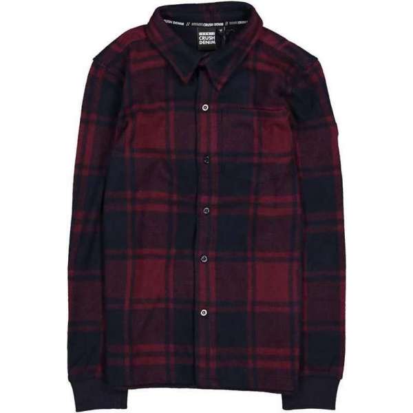 Crush denim stevig zacht rood geruit flannel jongens overhemd - Maat 140