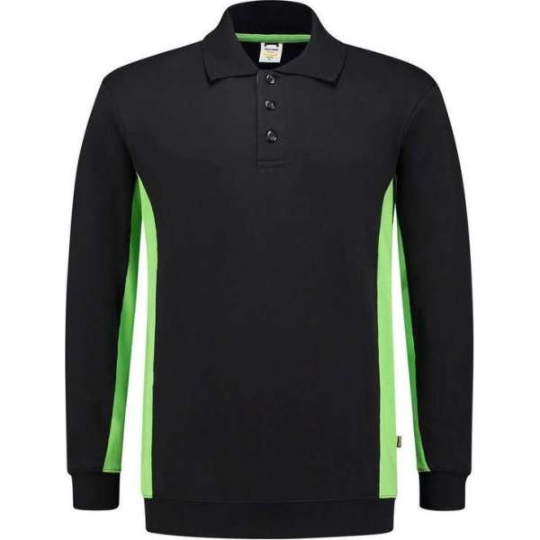 Tricorp 302003 Polosweater Bicolor Zwart/Lime maat S