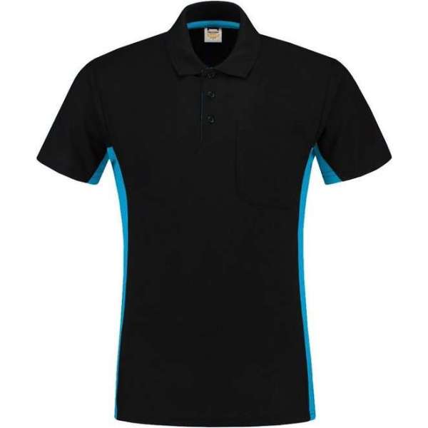 Tricorp 202002 Poloshirt Zwart Turquoise maat 7XL