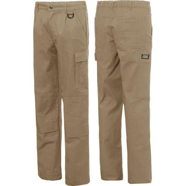 Ultimate Workwear - Standaard Werkbroek DAVOS - 100% katoen 320 gr/m2- Khaki/Kaki - NU TIJDELIJK VAN 36.24 VOOR 29.44