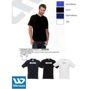 Wenaas - Dubbelpak T-shirt heren V-hals - 100% gekamde katoen 145 gr/m2 - 35012 Zwart