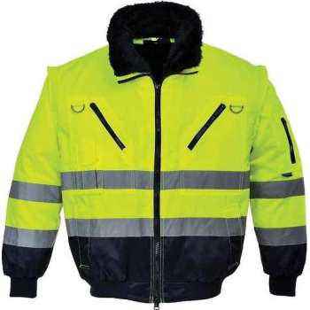 Pilotjack 3in1 Geel/blauw met reflectiestrepen Maat M - Portwest PJ50.