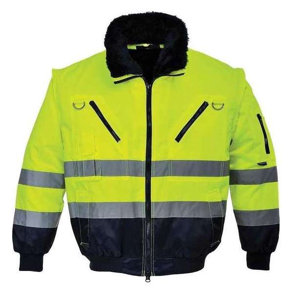 Pilotjack 3in1 Geel/blauw met reflectiestrepen Maat M - Portwest PJ50.