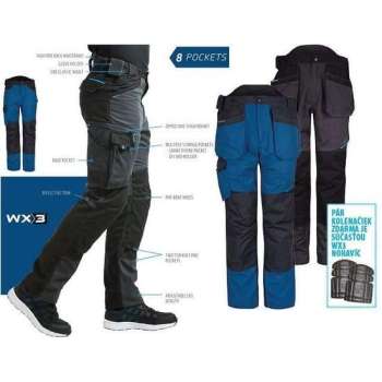 Portwest T702 - WX3 Broek met holsterzakken Mol grijs Maat:36 M/L +gratis kniestukken