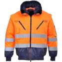 Pilotjack 3in1 Oranje/blauw met reflectiestrepen Portwest PJ50.