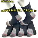 Werksokken - 80% Katoen - SUPER BUNDEL DEAL - 10 PAAR - Zwart - 39/42