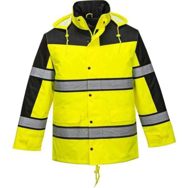 Verkeersjack Geel/Zwart met reflectiestrepen Maat 3XL