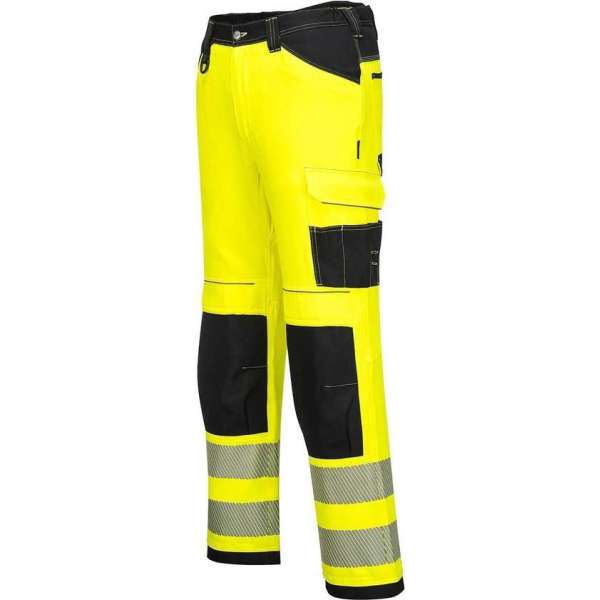 Portwest PW3 Hi-Vis werkbroek - PW340 + gratis kniestukken Geel (Maat 36/L)