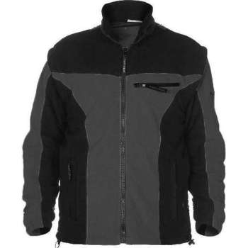 Hydrowear Kingston Fleece Jacket - Afritsbare Mouwen – Zwart/Donkergrijs maat S – Werktrui