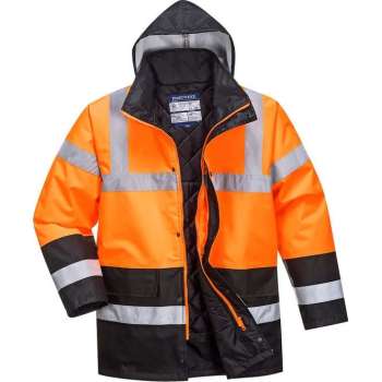 Portwest S467 - Hi-Vis Tweekleuren Parka Oranje/zwart maat:M