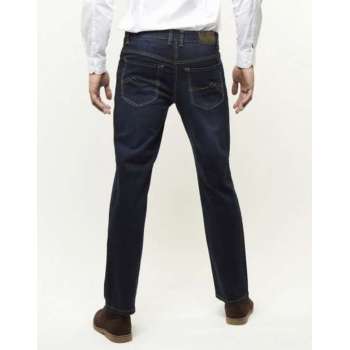 Palm S05 - Modern fit, sand blasted dark blue stretch denim, L32-W38