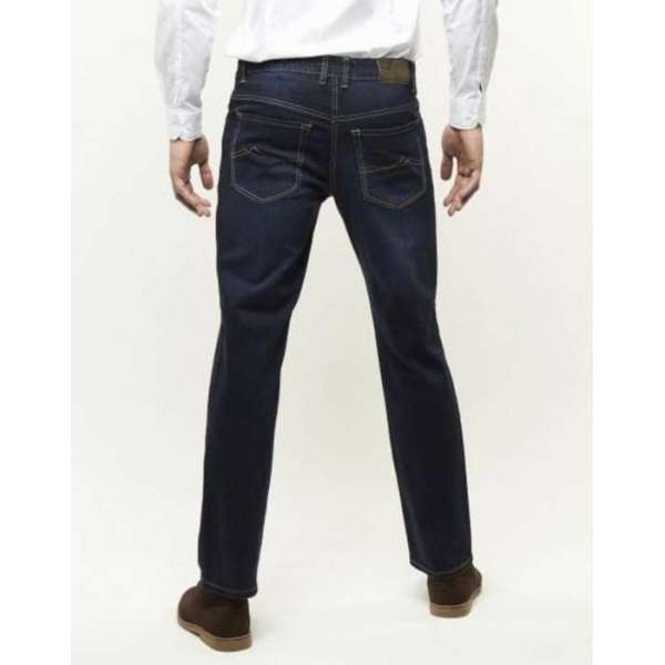 Palm S05 - Modern fit, sand blasted dark blue stretch denim, L32-W38