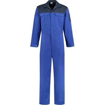 Yoworkwear Overall 100% katoen 2-kleurig korenblauw-navy maat 50