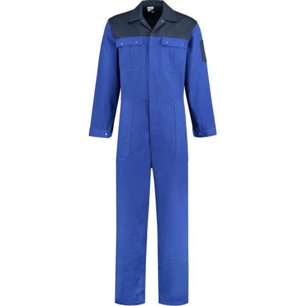 Yoworkwear Overall 100% katoen 2-kleurig korenblauw-navy maat 50