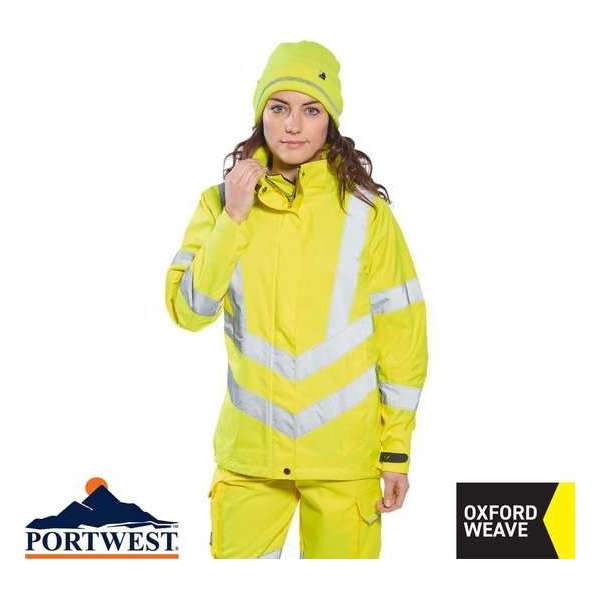 PORTWEST LW70 DAMES HI-VIS ADEMEND JACK GEEL MAAT XS