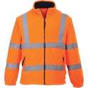 Fleece jack F300 Oranje met reflectie strepen Maat M