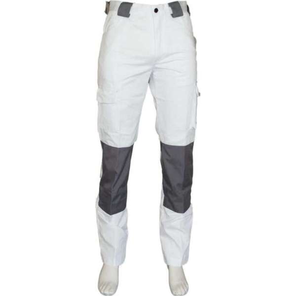 Yoworkwear Werkbroek katoen/polyester wit-grijs maat 50