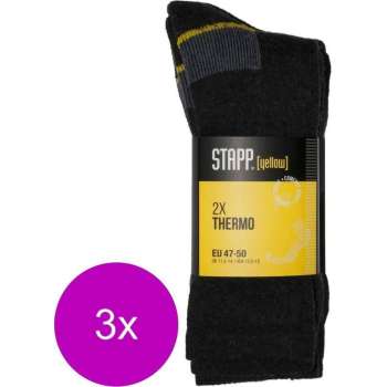 Stapp Yellow Herensok Thermo Antraciet - Sokken - 3 x 39-42 2-Pack