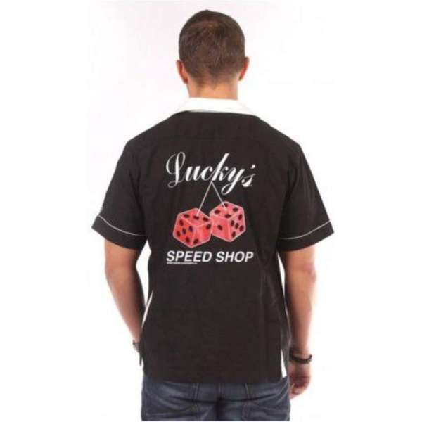 Lucky's Speed Shop Bowling Shirt Black - M