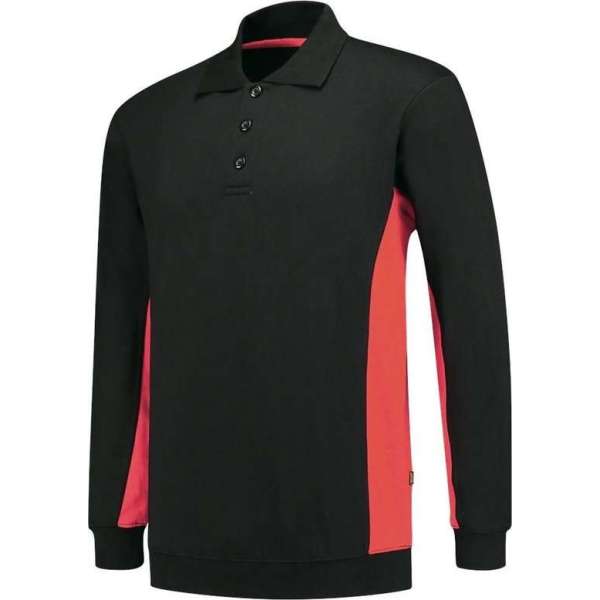 Tricorp 302003 Polosweater Bicolor Zwart/Rood maat L