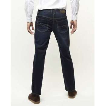 Palm S05 - Modern fit, sand blasted dark blue stretch denim, L32-W32